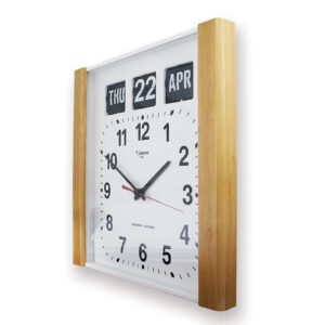 Woodgrain Automatic Calendar Clock